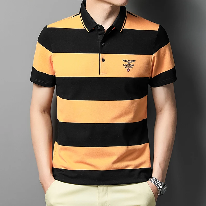 

2022 Designer Summer Tshirts for Men Luxury Business High-quality Male Polo Shirt New Logo Cotton Short Sleeve Men's Clothing