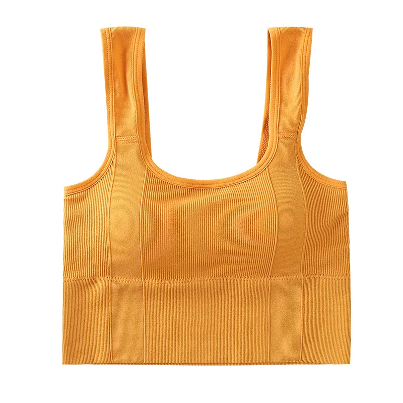 

Женский бесшовный бюстгальтер без косточек SVOKOR, укороченный топ из дышащего эластичного материала, модный винтажный укороченный топ в Коре...