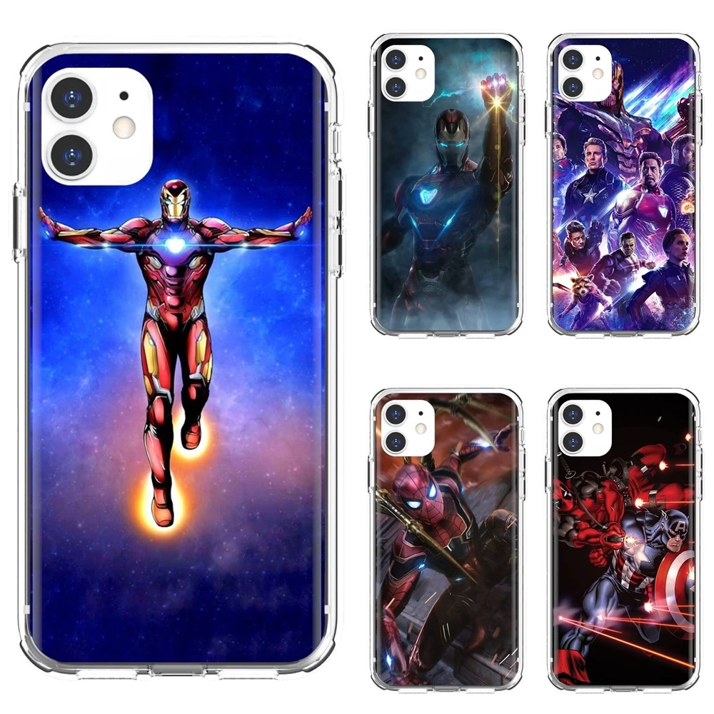 

Marvel Iron Man Avengers Endgame Mobile Phone Case For iPhone 10 11 12 13 Mini Pro 4S 5S SE 5C 6 6S 7 8 X XR XS Plus Max 2020