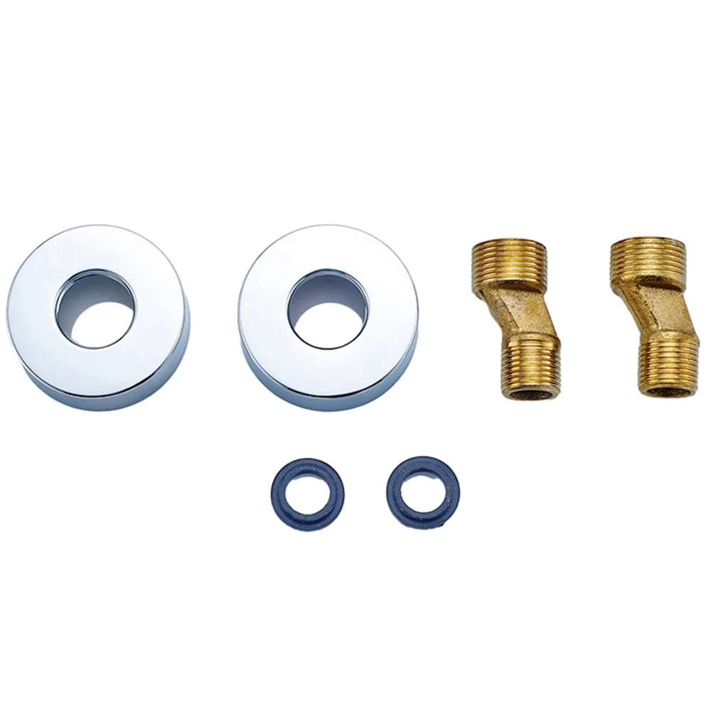 

Wall Mount Brass Bathtub Bathroom Adapter Shower Faucet Tap Supplies Fix Accessories Swing Variable Diameter Curved Corner Cover