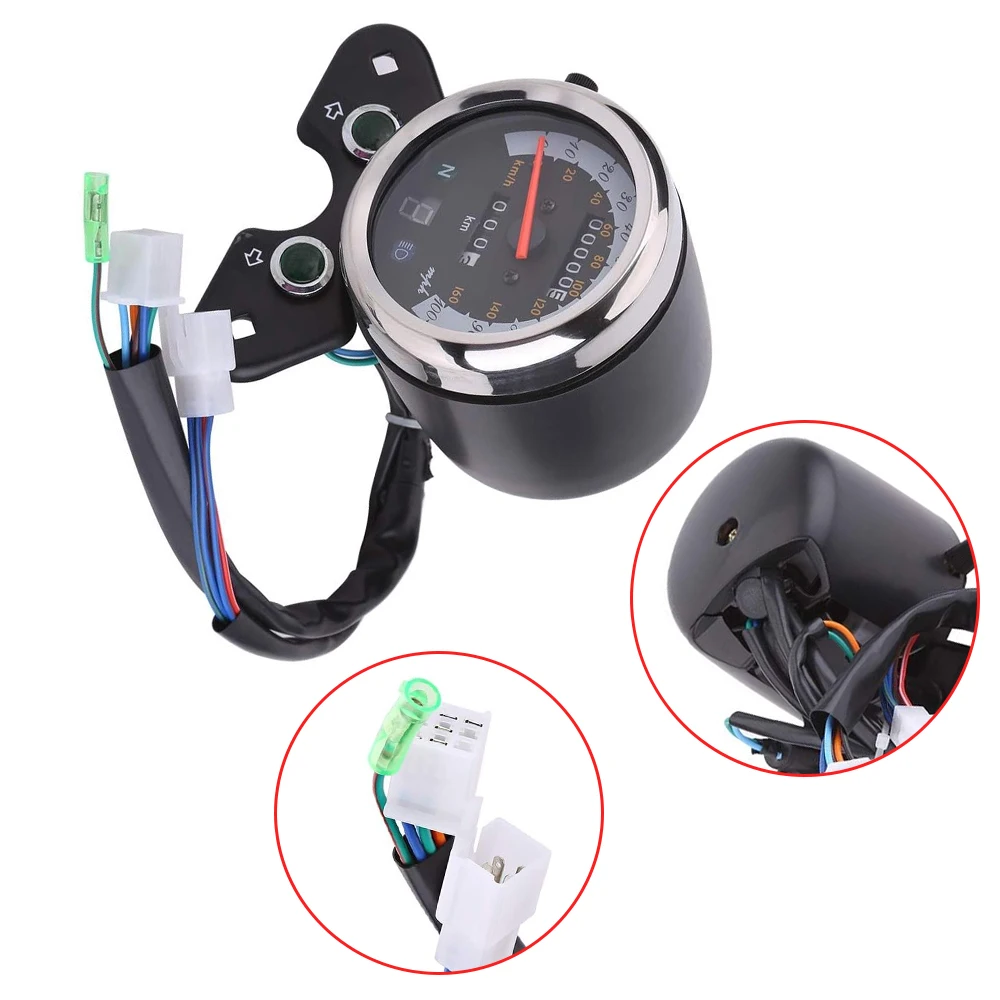 12 В мотоциклетный светодиодный одометр спидометр тахометр двойной для Suzuki Cafe Racer