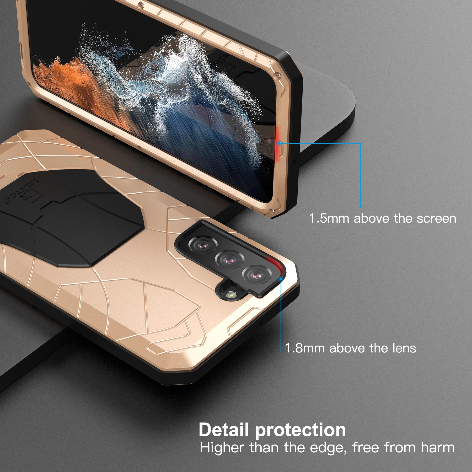 Luxury Metal Armor Phone Case For Samsung Galaxy S22 S21 S20 Fe Plus Ultra 5g Aluminum Metal Heavy Duty Protection Cases Cover