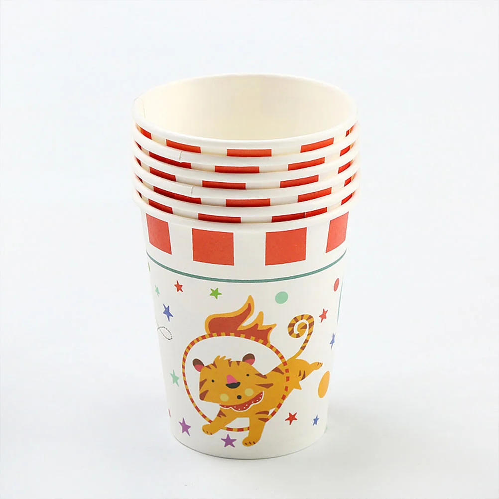 

42 Pcs Kids Cutlery Circus Birthday Supplies Kids Utensil Set Circus Birthday Party Plates Kids Suit Paper Cup Set Disposable