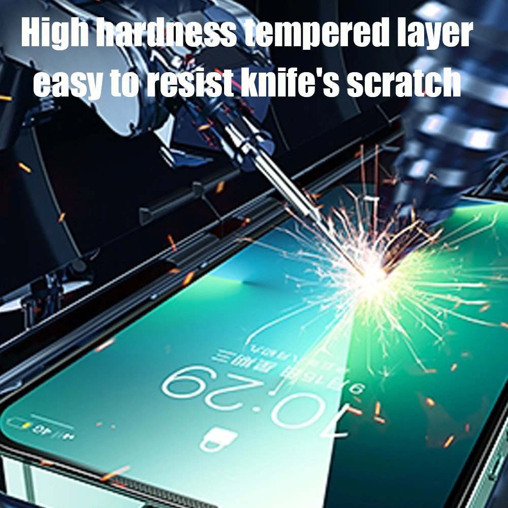 Защитная пленка 9H Green Eye для iphone 14 pro 13 12 SE 2022 11 8 7 X XS max XR 6 6S plus mini 4 шт. закаленное