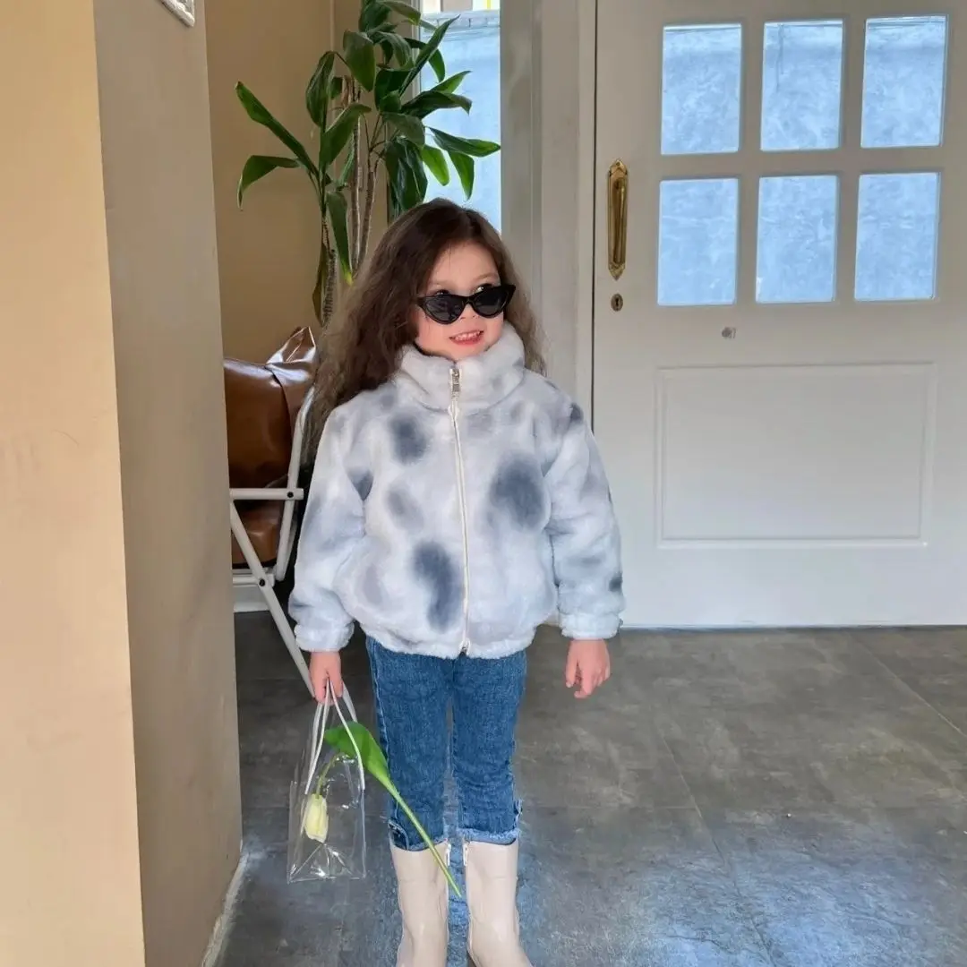 

Children's Fur Coat Imitation Rabbit Fur Thick Short For Girls Warm Jacket