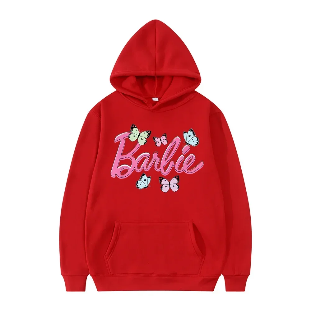 Женская винтажная толстовка с капюшоном и принтом Барби Y2k