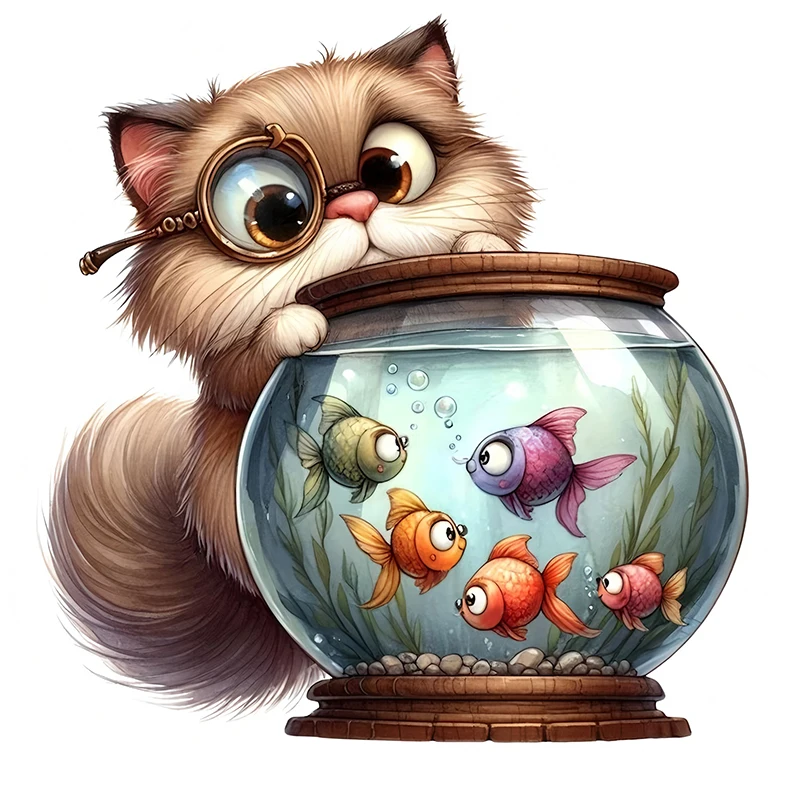 

1 шт., акварельные забавные причудливые кошки, украшение для комнаты, гостиной, спальни, наклейки для туалета, наклейки на стену