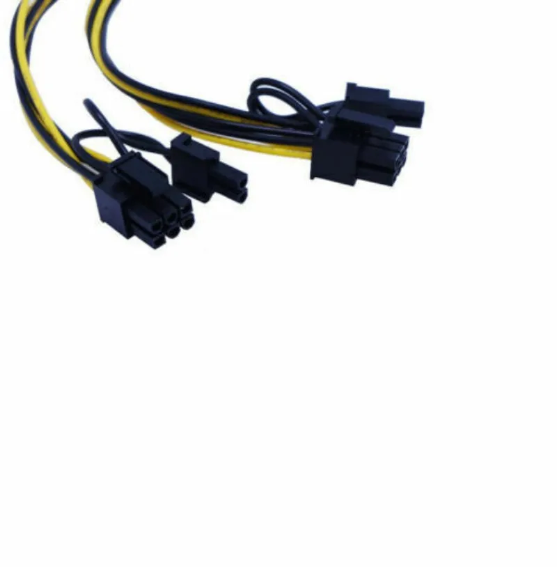 5PCS GPU 6Pin Female To Dual 8 Pin Male PCI-E Adapter Y-Splitter Power Cable Wire