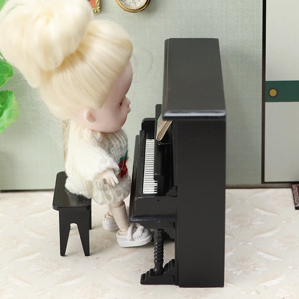 

Mini Piano Model Tiny Furniture Miniature Dollhouse Wood Toy Wooden Micro Scene