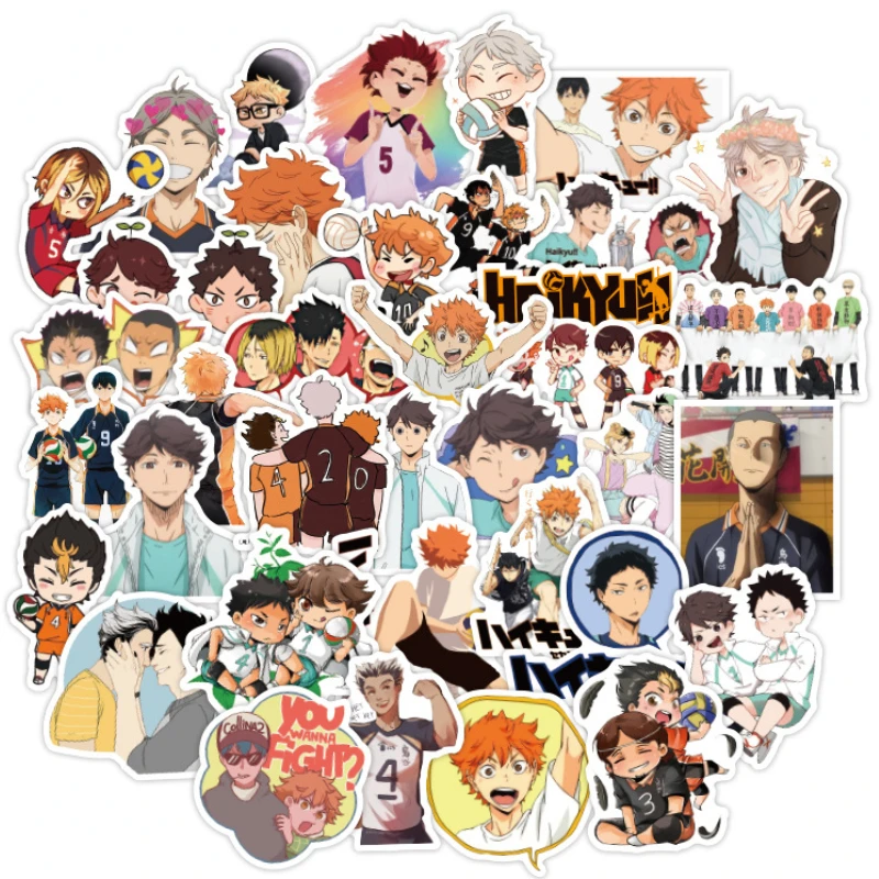 

100 шт., стикеры Haikyuu в стиле аниме, водостойкие милые Стикеры для ноутбука, стикеры, эстетические детские игрушки