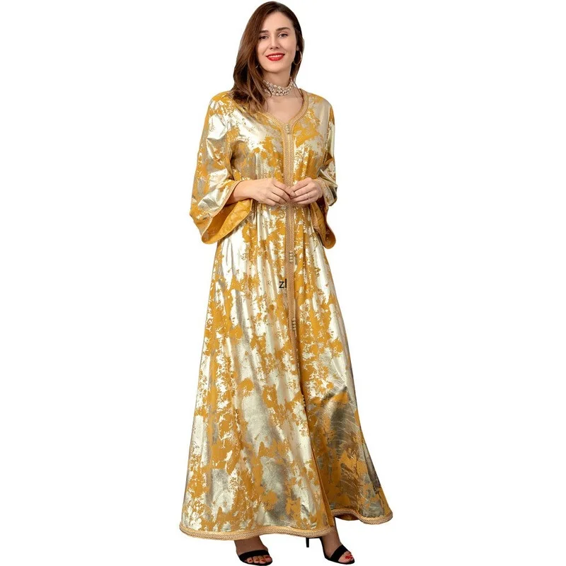 Muslim Fashion Kaftan Abaya Dress for Women Dubai Abayas Jalabiya Turkey Arabic Oman Moroccan Caftan Marocain Islamic Clothing