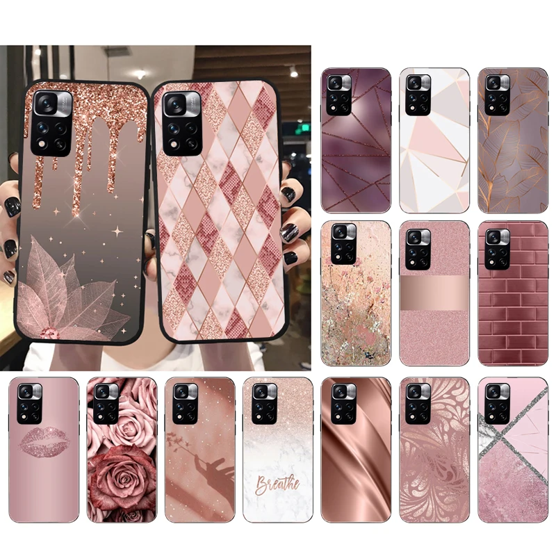 

Phone Case for Xiaomi Redmi Note 12 Pro 11 11S 11T Pro 10 9 Pro 10S Redmi 10 9 10C 9C Rose Gold Case