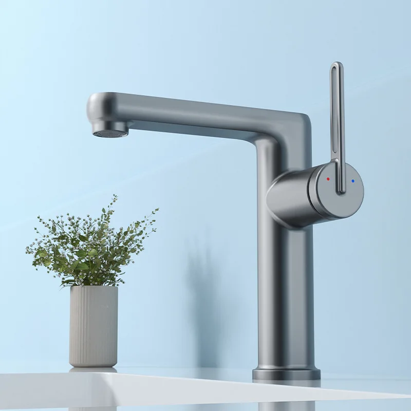 Смеситель для раковины с цифровым дисплеем медный кран серого цвета верхний и