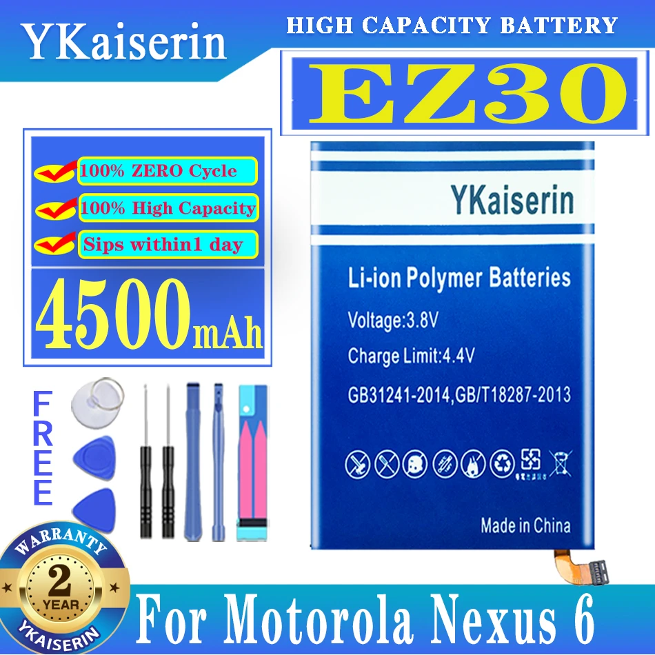 

YKaiserin EZ30 EZ 30 4500mah Replacement Battery For Motorola Nexus 6 Nexus6 Google XT1115 XT1110 Xt1103 Nexus6 Phone Battery