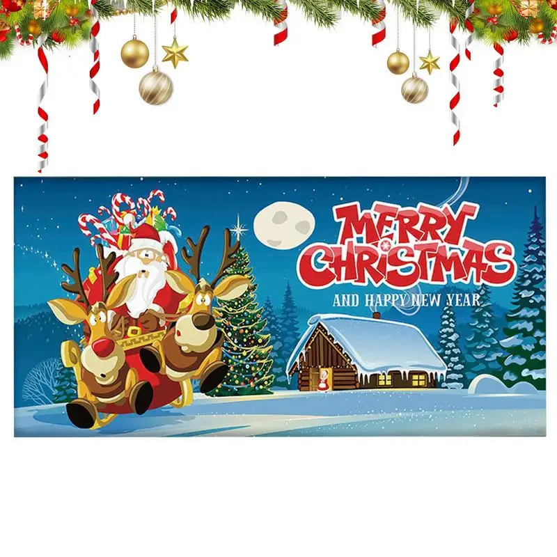 

Уличный Рождественский фон с надписью "Merry Christmas", праздничный баннер с Санта-Клаусом, украшения для гаражной двери, фрески для двери сарая, з...