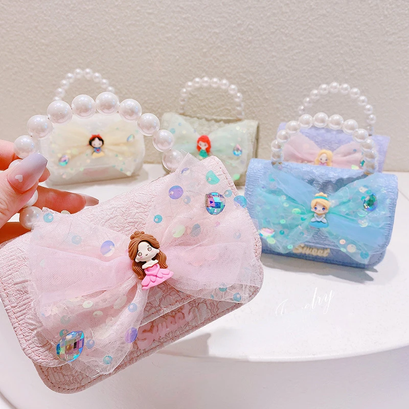 

Kids Mini Crossbody Bags for Girls Cute Princess Bow Purses and Handbags Baby Lace Coin Pouch Party Hand Bag Gift