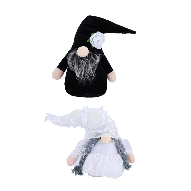 

Western Wedding Gnome Doll Pair of Wedding Dress Bride and Bridegroom Gnome Doll Couple Decor Easter Valentine's Day Anniversary