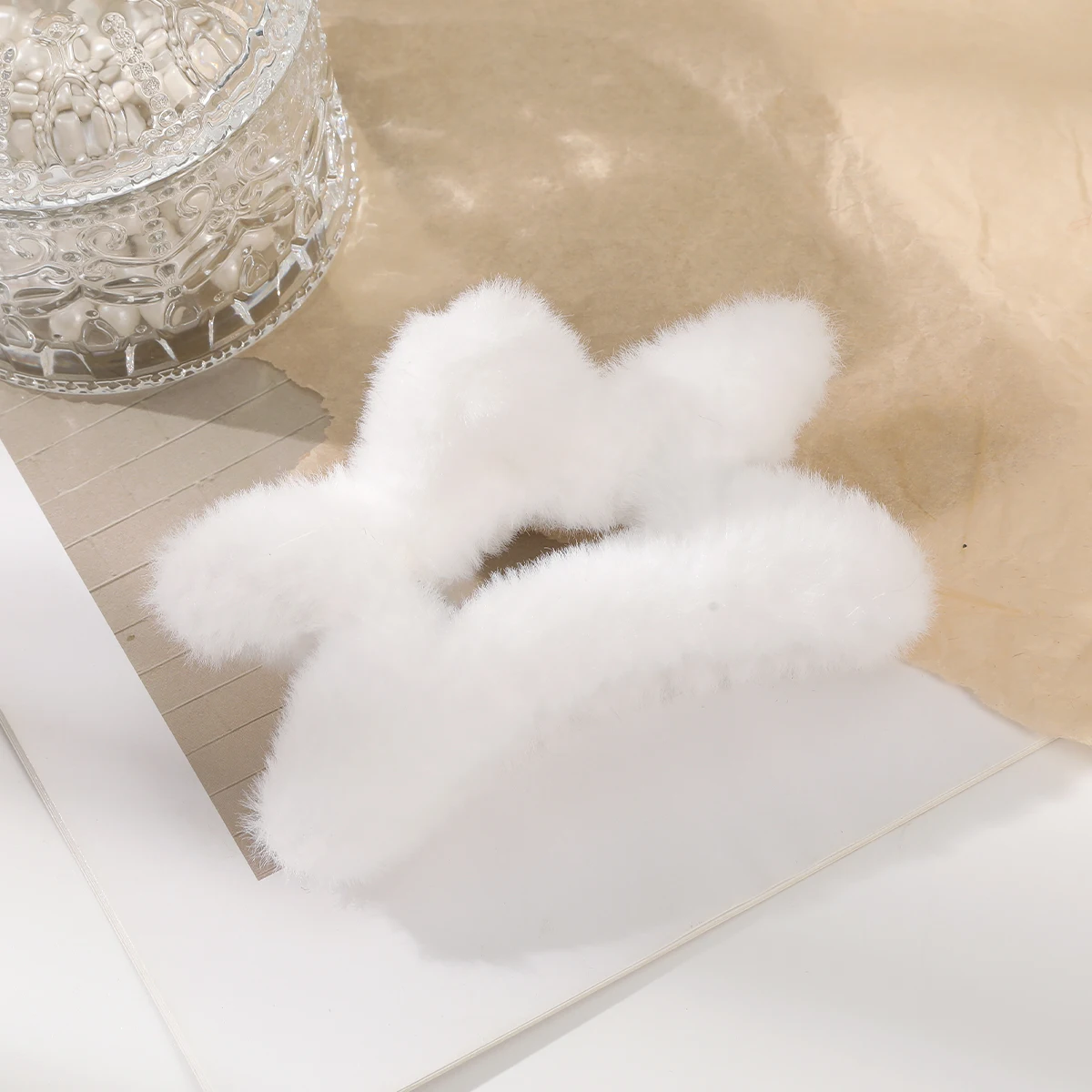 Новые зимние заколки для волос из искусственного меха элегантные полые