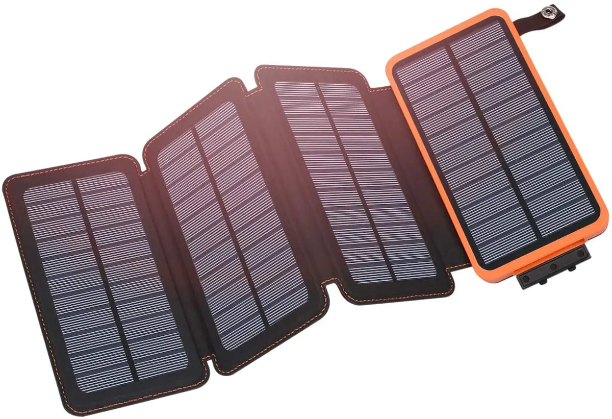 

Solar Charger 25000mAh, Outdoor Portable Power Bank with 4 Solar Panels,Compatible with Smartphones, Tablets, etc.