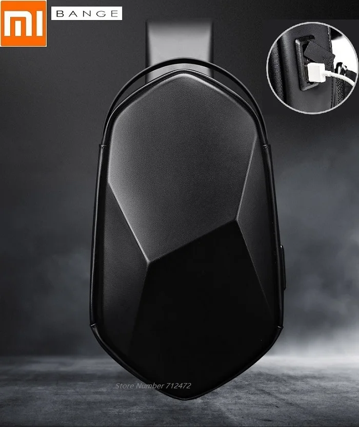 

2022 Fashion Men Woman Hard Shell Chest Bag Solid Color Casual Shoulder Bag Street Trend USB Charging Crossbody Bag