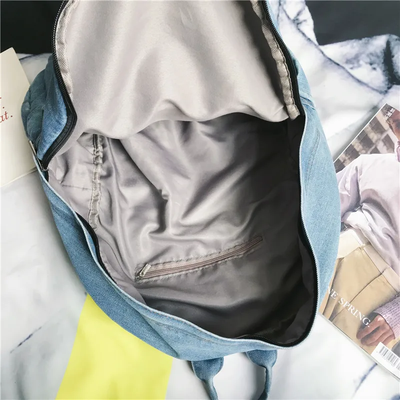 Denim Casual School Backpack Women Bags Travel Jeans Men Large Capacity for Teenage Girls Mochila Feminina Bagpack | Багаж и сумки
