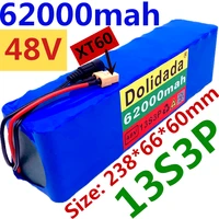 13s3p 48v 62ah 1000w li ion battery pack for 54 6v scooter wheelchair electric bike xt60 plug with bms