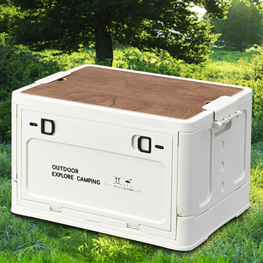 

30L Car Storage Box Large Capacity Portable Storage Container Multifunctional Side Door Opening Home Outdoor Store Camping Items