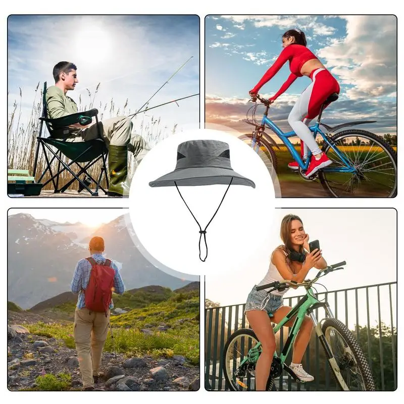 Панама для рыбалки Мужская Солнцезащитная шляпа с широкими полями летняя