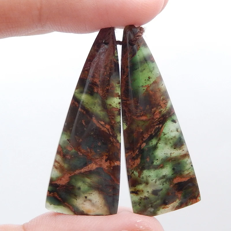 

Природный драгоценный камень, Зеленый Опал, бусины для женщин DIY, аксессуары для ювелирных изделий, 40x15x3 мм г