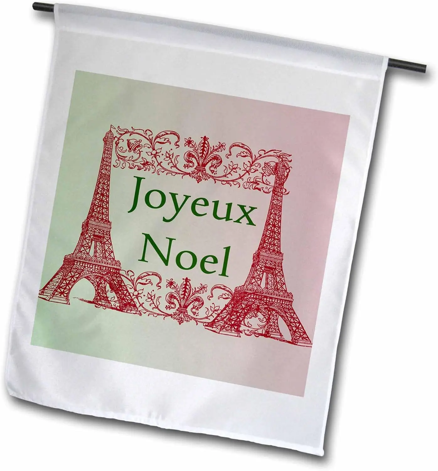 3dРоза Фл_ 152141 _1 Joyeux Noel Eiffel Towers Французский садовый флаг с Рождеством 12 на 18 дюймов