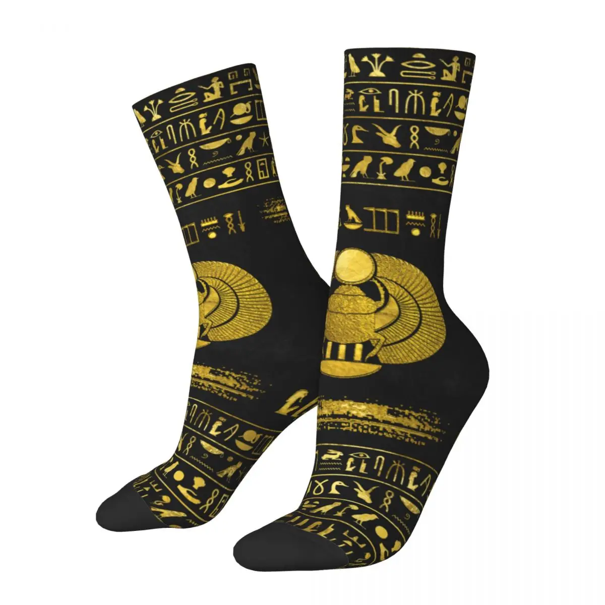 

Носки мужские/женские в этническом стиле, счастливые носки Фараона из золотистого египетского шарфа, в стиле Харадзюку, весна-лето-осень-зима, подарок