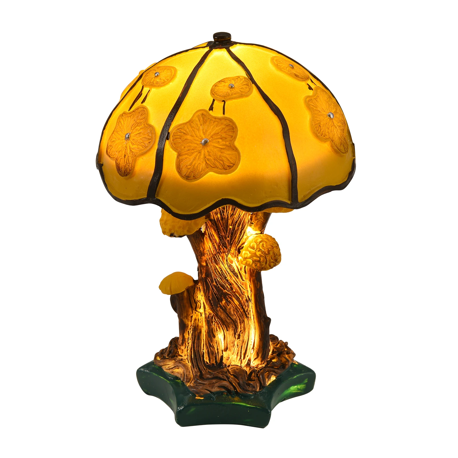 

Stained Glass Plant Series Table Lamp Handmade Stained Glass Desk Lamps Vintage Decorative Bedside Lamp for Bedroom