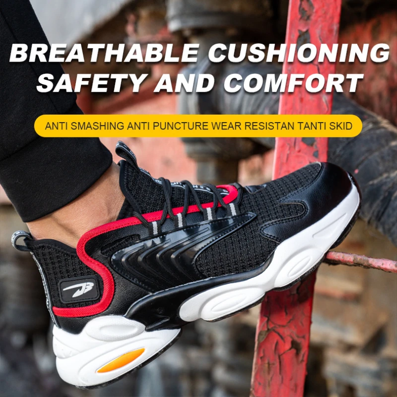 

Work Sneakers Steel Toe Shoes Men Safety Shoes Puncture-Proof Work Shoes Boots Fashion Indestructible Footwear Security