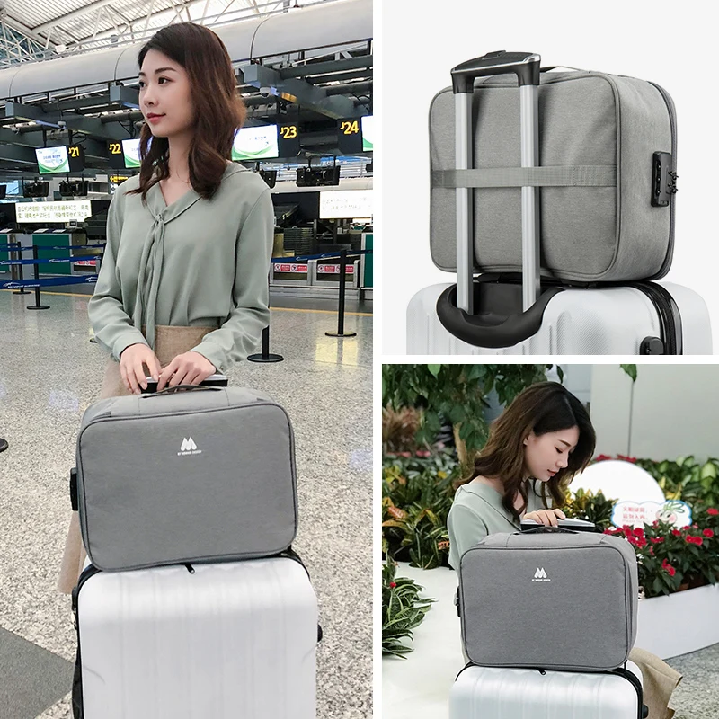 MultiLayer Briefcase Multifunction Document Storage Bag Organizer Case Home Travel Passport Box With Lock Cosmetic Bag 1PC