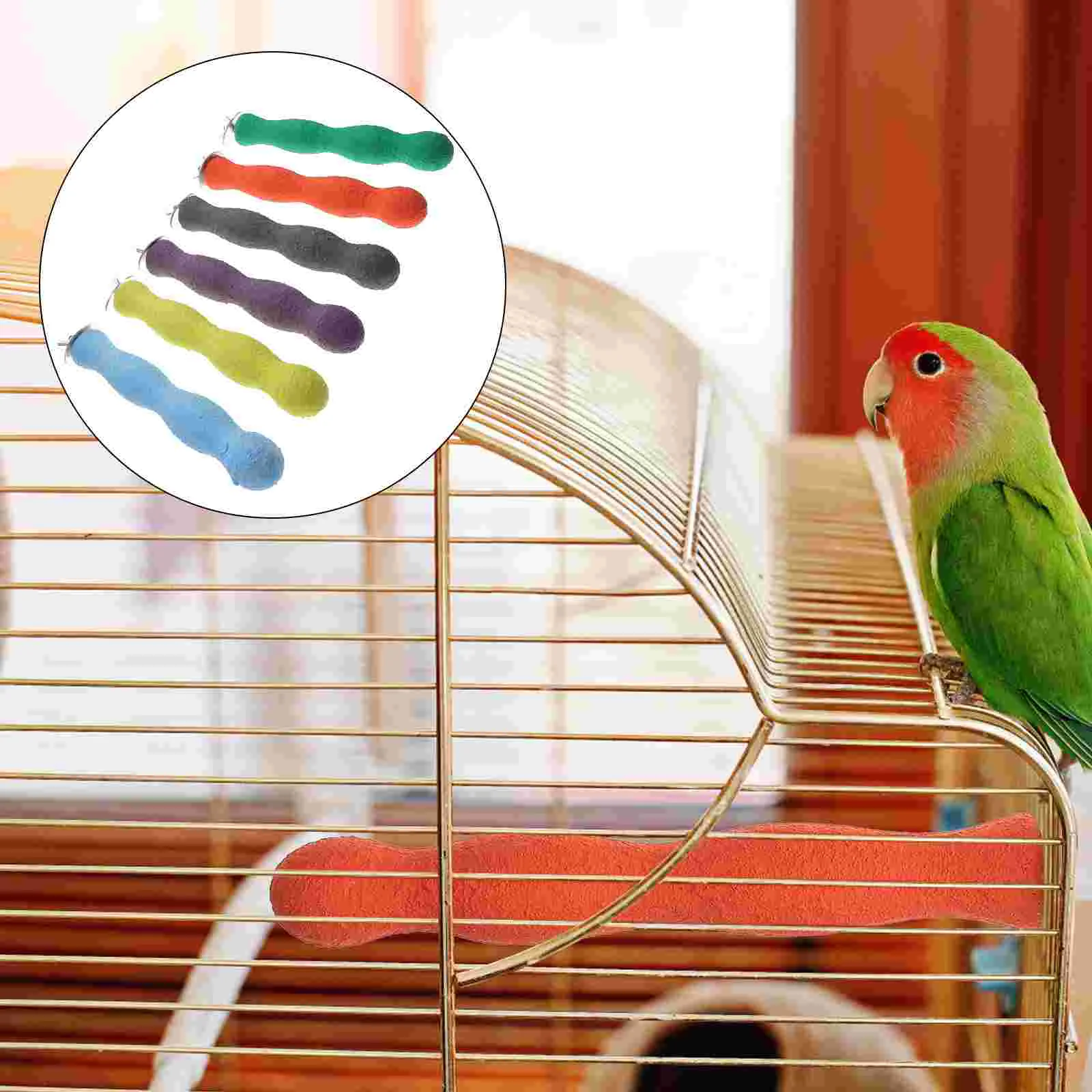 

Bird Perch Parrot Stand Cage Accessories Natural Wooden Paw Grinding Rough- surfaced Chew for Cockatiels, Cockatoo, Lorikeet,