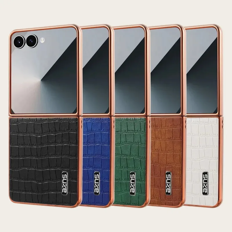 Фото Чехол Skinlee для Samsung Galaxy Z Flip 8 5G с крокодиловым узором, ударопрочный мягкий чехол для Samsung Galaxy Z Flip 8 5G. №2