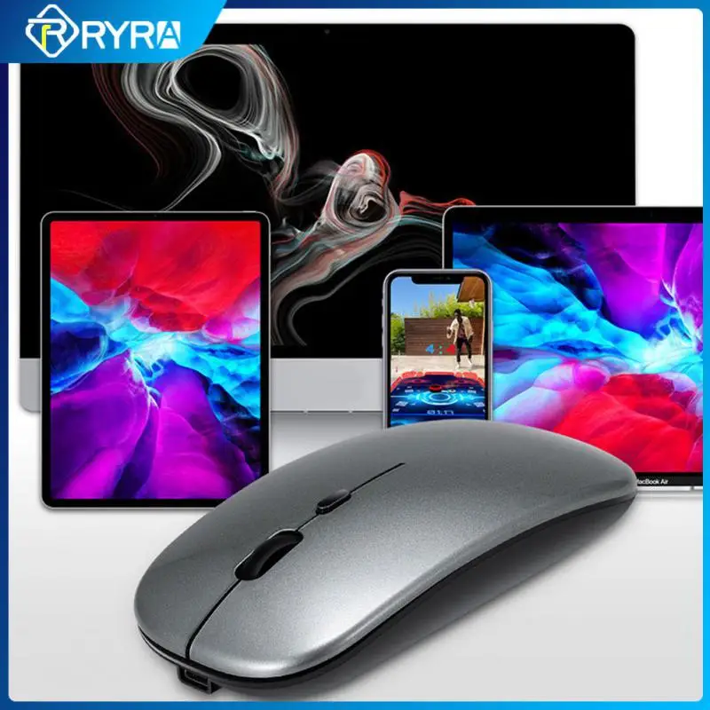 

RYRA Wireless Mouse Bluetooth Rechargeable Silent Mice Computer Mute Mouse Mini Usb Ergonomic Mause 2.4Ghz For Laptop Desktop Pc