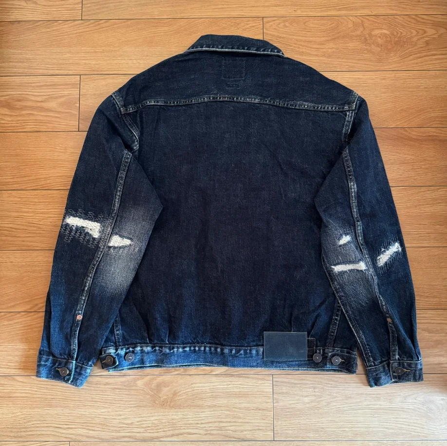 Мужская джинсовая куртка visvim kofu SS 101XX JKT DMGD окрашенная в грязь