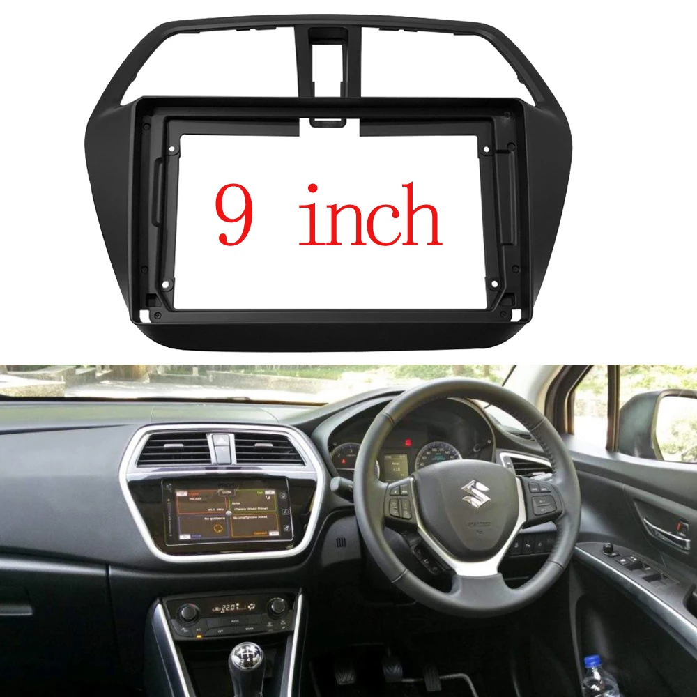 

9 inch Car 2 Din Audio Face Plate Fascia Frame For Suzuki SX4 S-Cross 9" Big Screen Radio Stereo Panel Dash Mount Refitting Kit