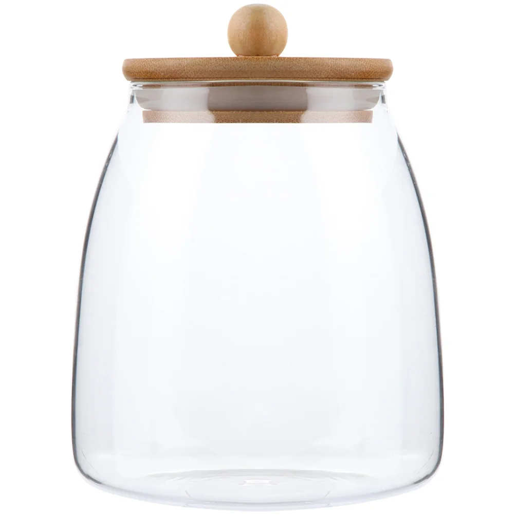 

Glass Food Storage Container Flour Storage Jar Sugar Container with Bamboo Lid