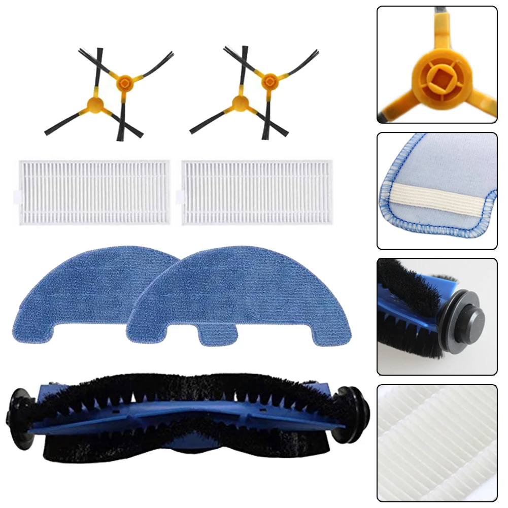 

Vacuum Cleaner Parts Filter Kit Filter Rag Part Main Brush Mop Cloth Robotic Accessories Roller Brush Side Brush