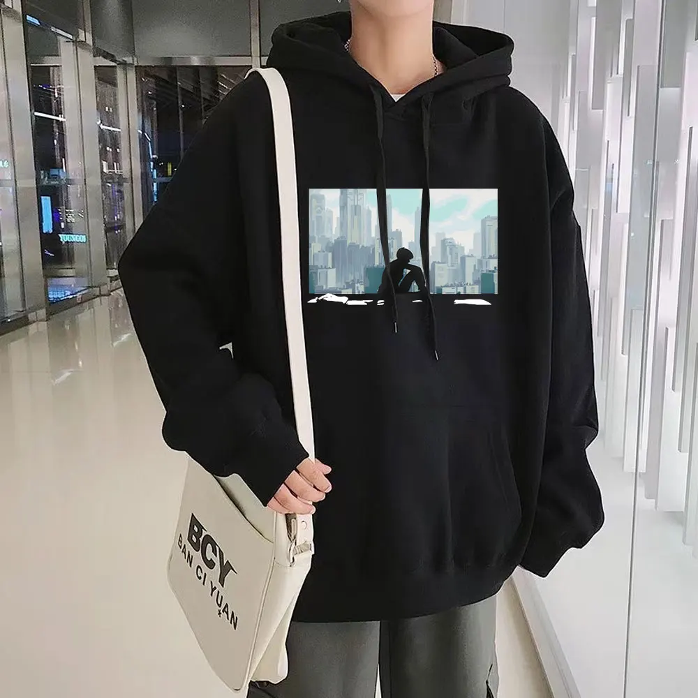 

Anime Ghost Soldier Ghost In The Shell Hoodies Men Cotton Sweatshirts Clothes Manga Kusanagi Motoko Oversized Hoodie Streetwear