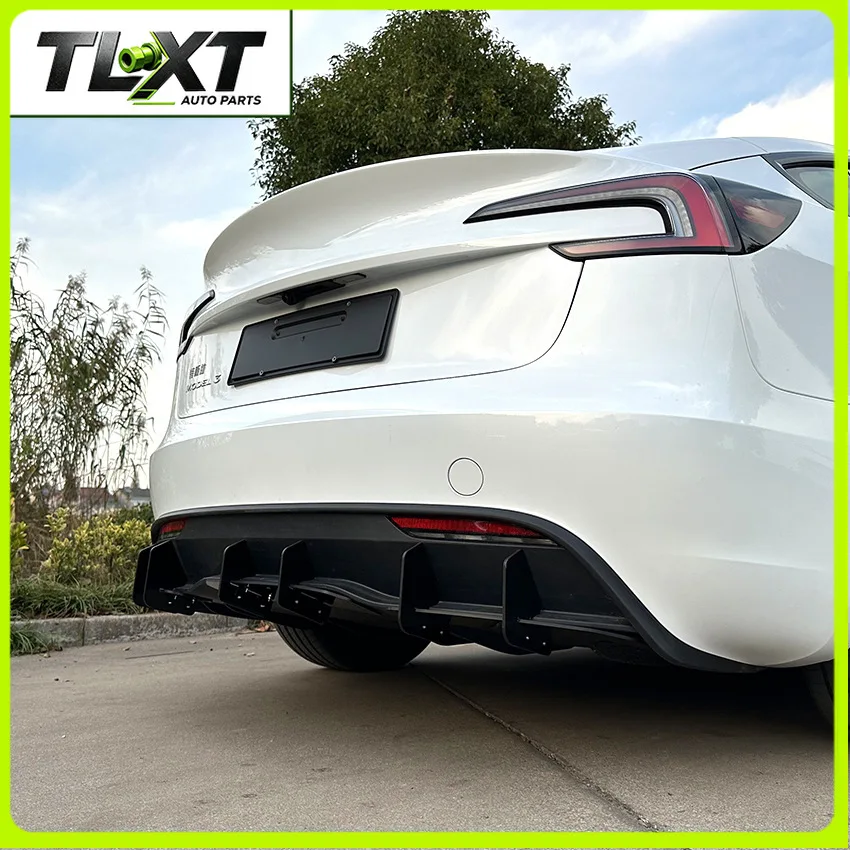 Фото TLXT Подходит для Tesla Model 3 2023+ (рестайлинг), задний спойлер, модификация заднего крыла. №3