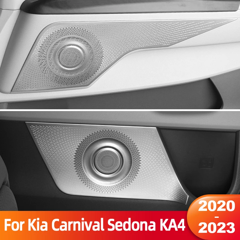 

For Kia Carnival Sedona KA4 2020 2021 2022 2023 Car Door Audio Tweeter Speaker Trim Cover Sticker Stainless Steel Accessories