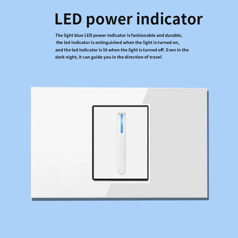 Белая настенная панель выключателя света закаленное стекло стандарт США