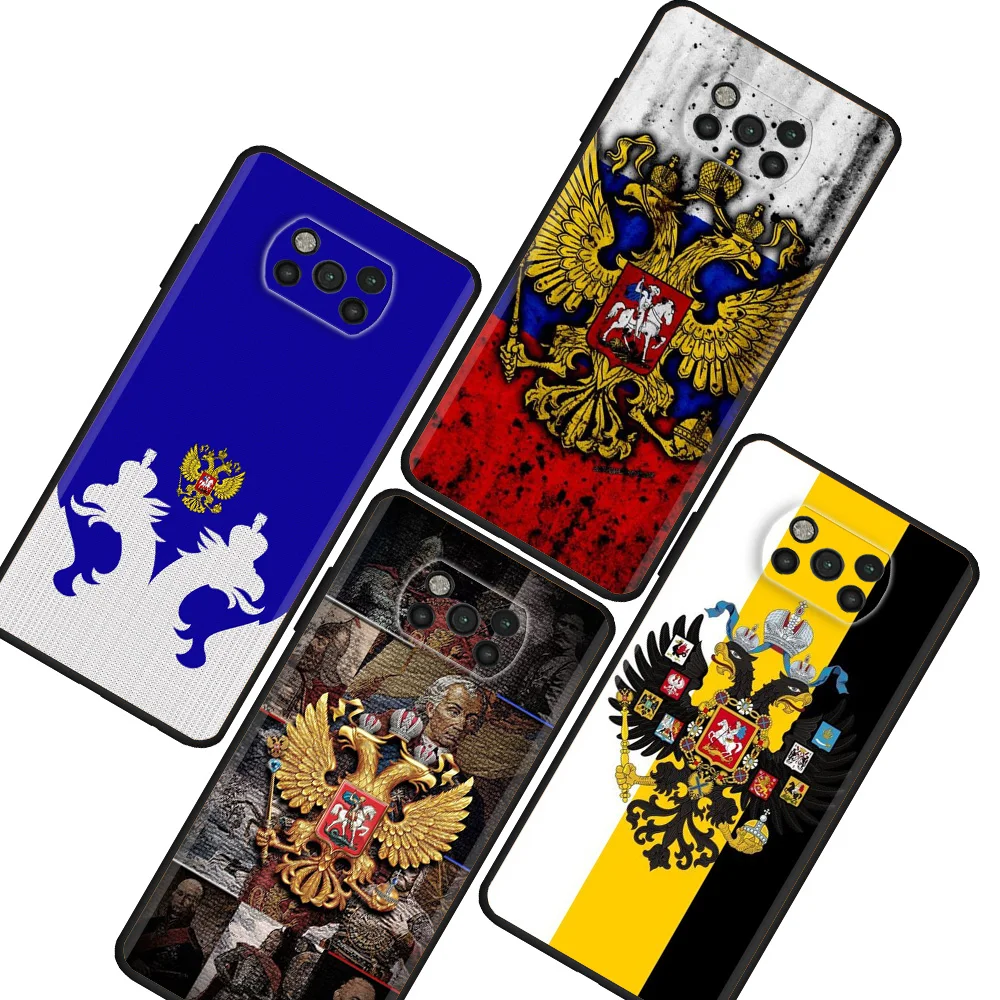 

Shockroof Protective Back Case For Xiaomi Mi Poco X3 NFC X4 Pro M3 M4 F4 C40 F1 F3 GT M5 C51 Phone Cover Russian Coat Of Arms