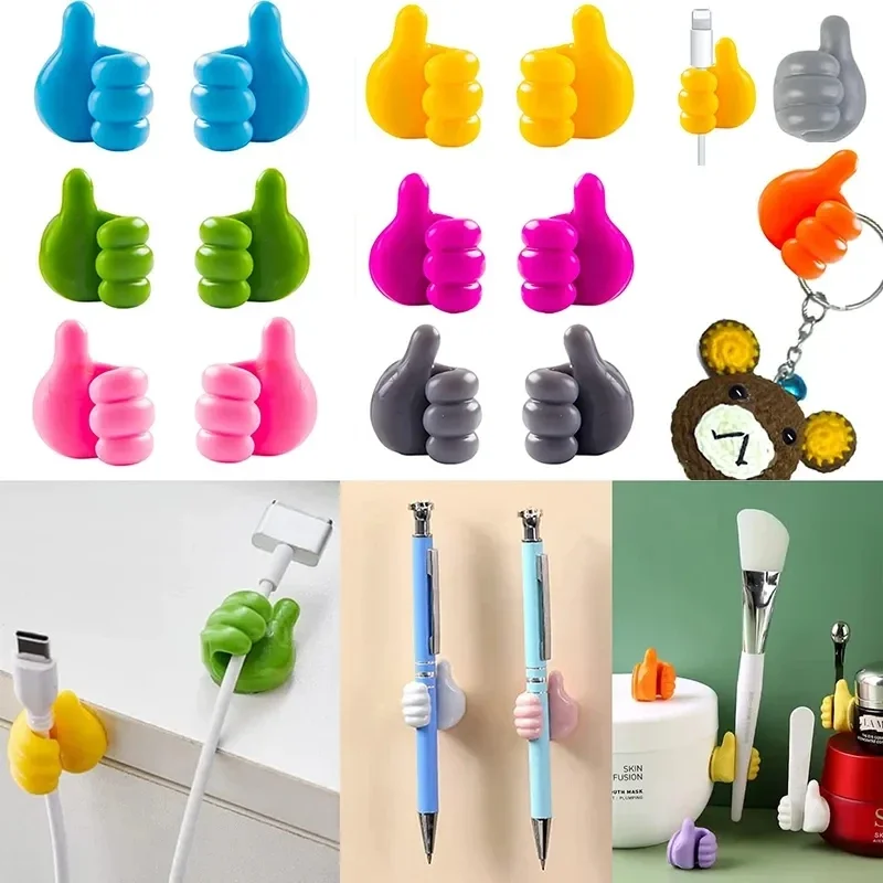 

New Multifunctional Cable Clip Organizer Wall Hooks Silicone Thumb Self Adhesive Cord Holder Wire Hanger Home Storage Clip