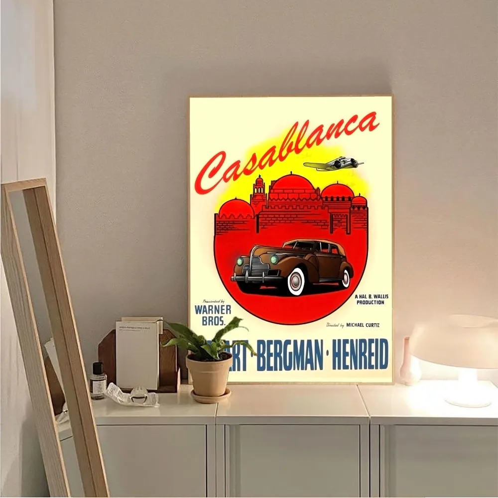Винтажный Постер Фильма касабланка Без Рамы Современный Стиль Крафт-бумага