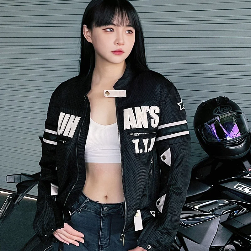 DUHAN женская тонкая мотоциклетная куртка из дышащей мягкой сетки велосипедная для