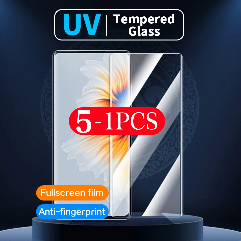 

5-1Pcs full cover Protective Film For xiaomi civi 2 1s cc9 pro note 10 pro lite Mix 4 UV Tempered Glass phone Screen Protector
